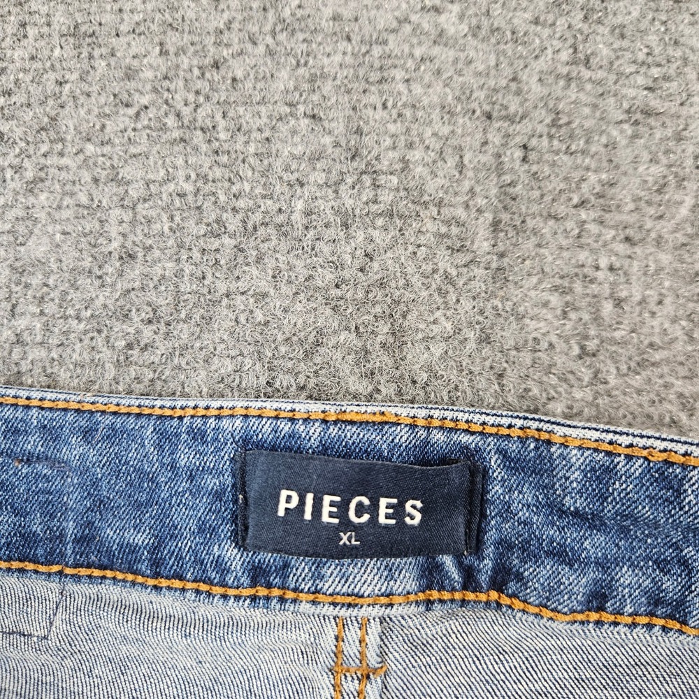 PIECES Mom HW ANK JNS High Waisted Ankle Jeans Blue Medium Wash XL 17102087 - Picture 10 of 14